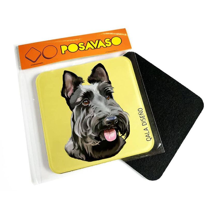 QALA DISEÑO - Posavaso de Acrílico - Qala Diseño - Perro Scottish - Coaster 95x95