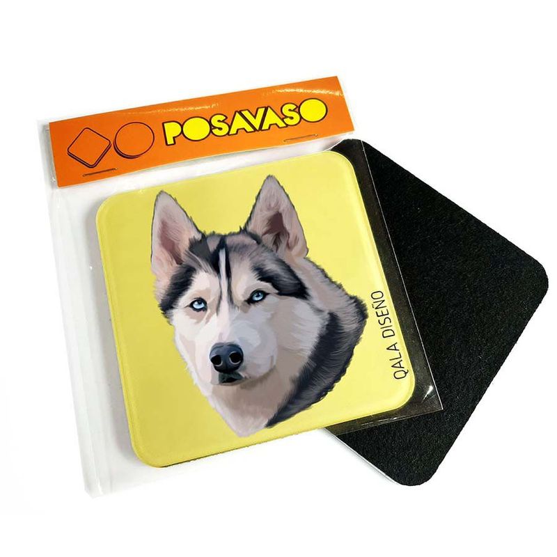 QALA DISEÑO - Posavaso de Acrílico - Qala Diseño - Perro Siberiano - Coaster 95x95