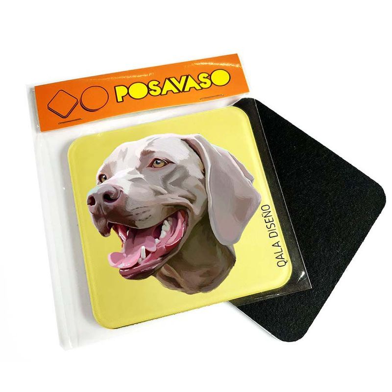QALA DISEÑO - Posavaso de Acrílico - Qala Diseño - Perro Weimaraner - Coaster 95x95