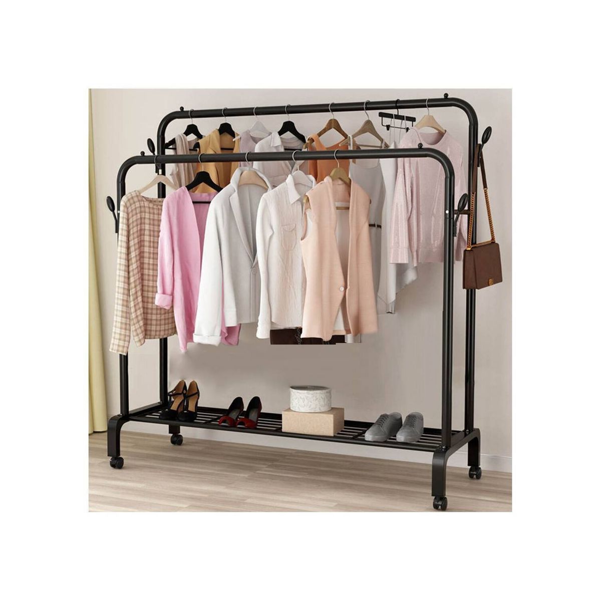 GENERICO - Estante Organizador Ropa Perchero Con Ruedas PB