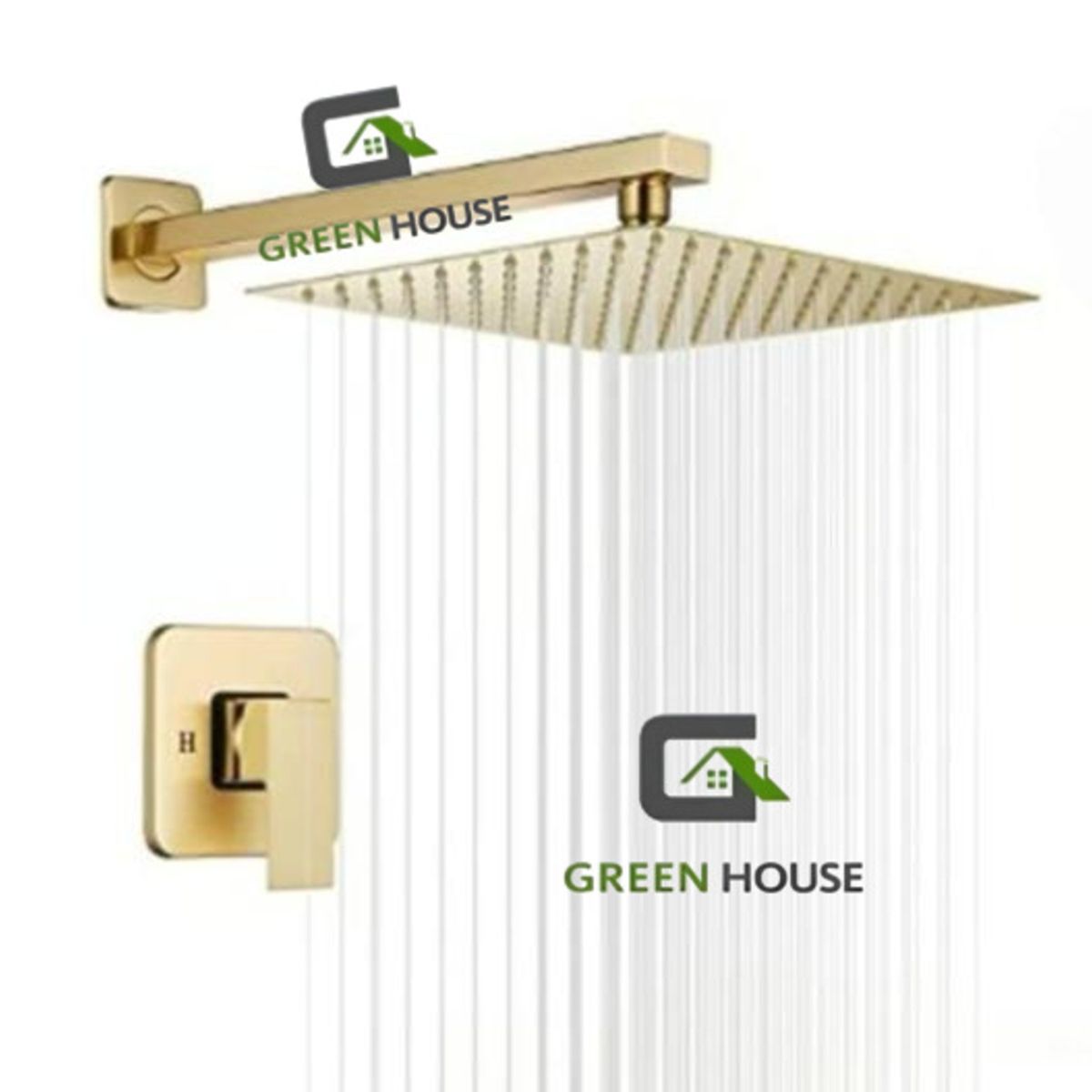 GENERICO - JUEGO DE  DUCHA  ACERO 10 PULGADAS + MEZCLADORA DE DUCHA  DORADO