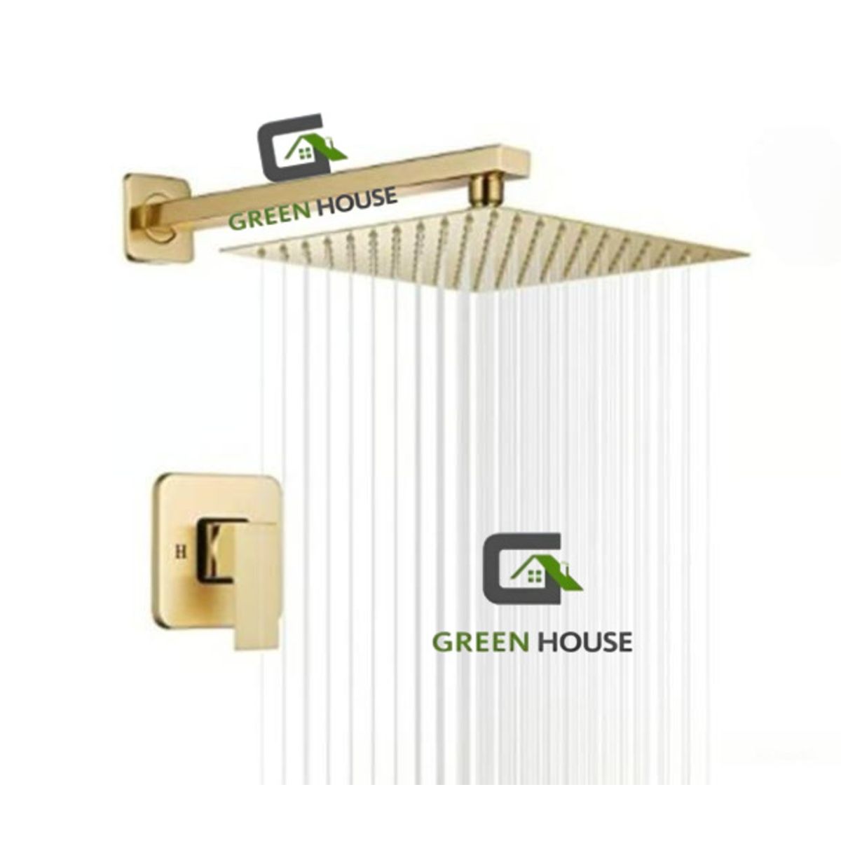 GENERICO - JUEGO DE  DUCHA  ACERO 10 PULGADAS + MEZCLADORA DE DUCHA  DORADO