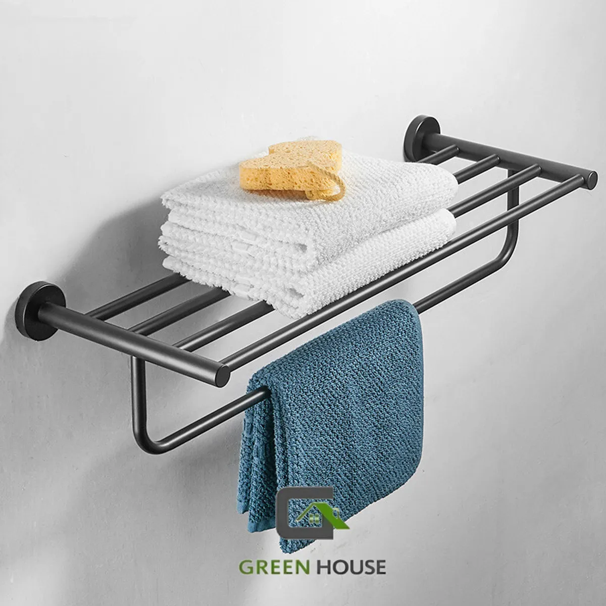 GENERICO - ELEGANTE TOALLERO NEGRO ACERO MATE SUS 304