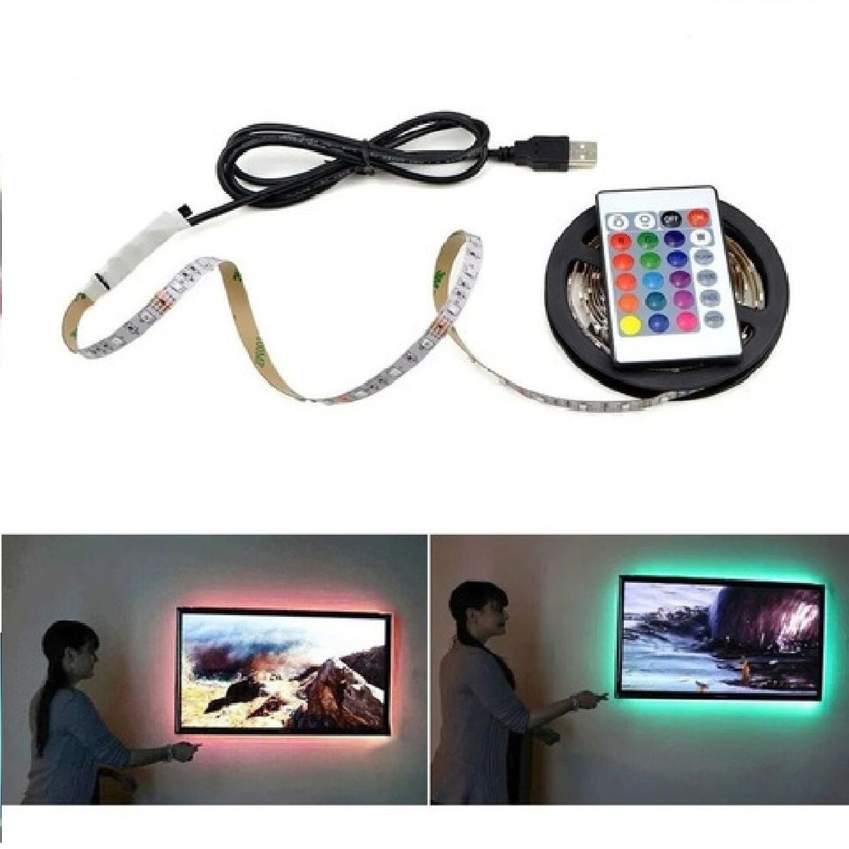 OTTOWARE - Rollo Led rgb usb para tv 5m
