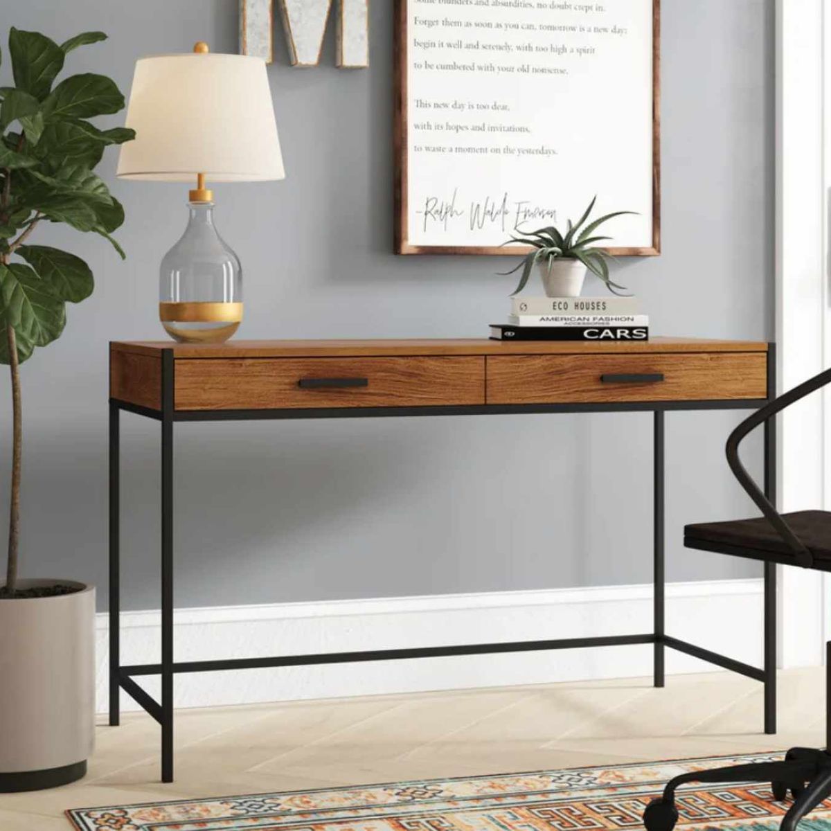 VENTITAS HOME - Consola Escritorio Industrial Agda Ventitas Home Caramelo