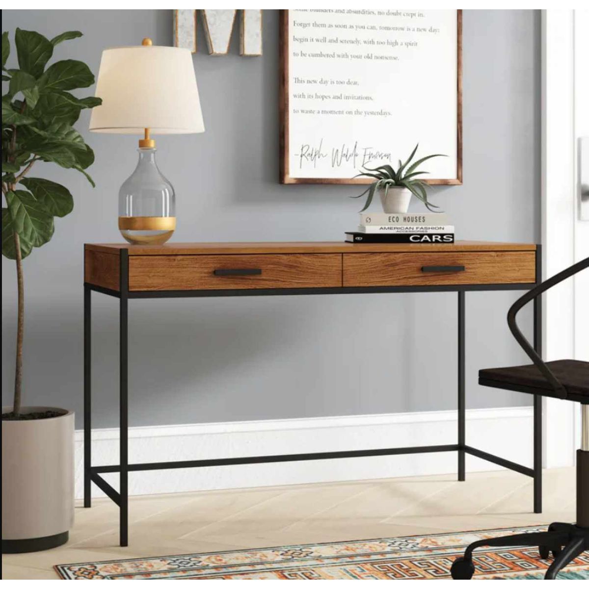 VENTITAS HOME - Consola Escritorio Industrial Agda Ventitas Home Caramelo