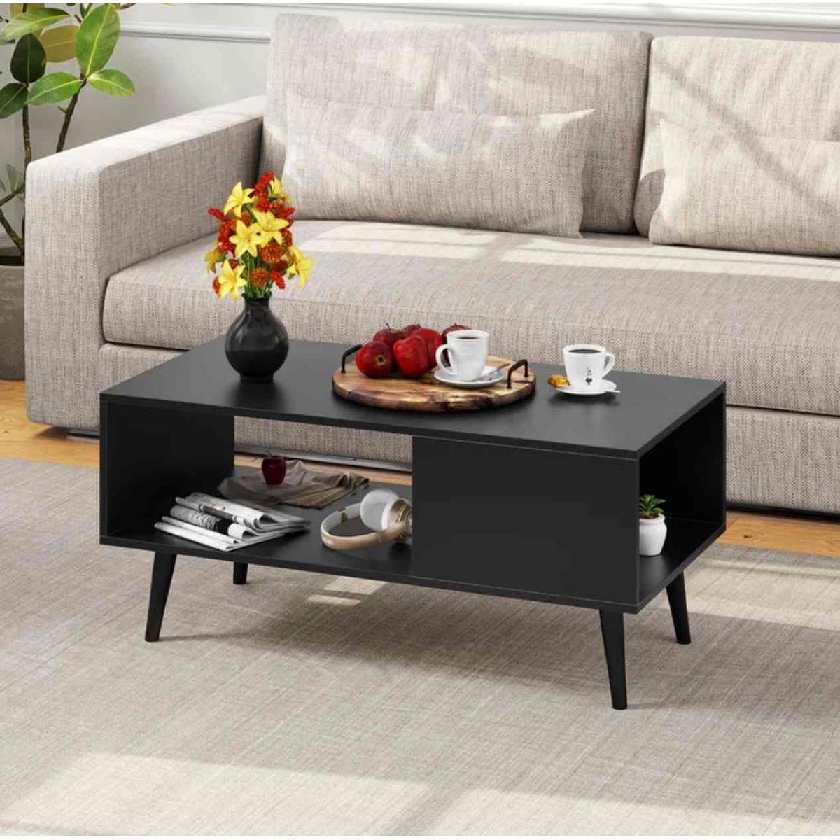 VENTITAS HOME - Mesa de Centro Vintage Dagny Ventitas Home Negro
