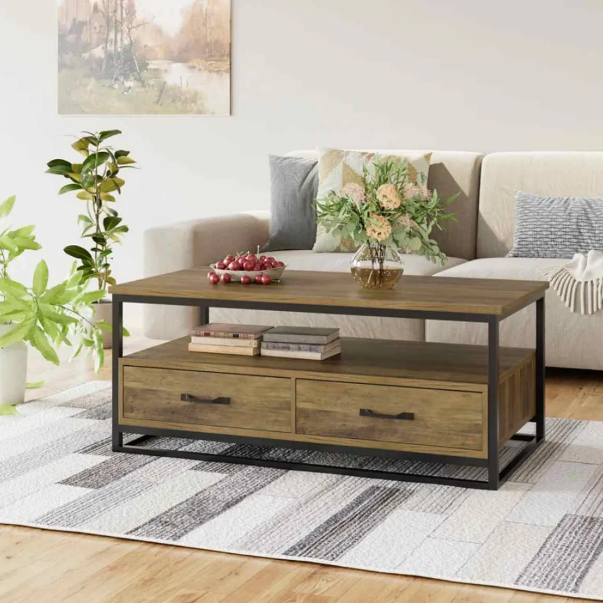 VENTITAS HOME - Mesa de Centro Industrial Tayce Ventitas Home Duna