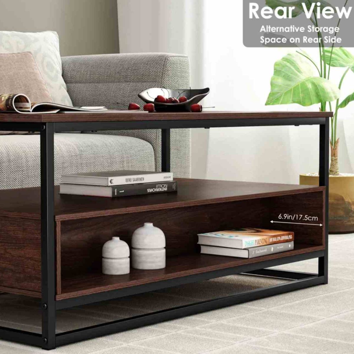 VENTITAS HOME - Mesa de Centro Industrial Tayce Ventitas Home Caramelo