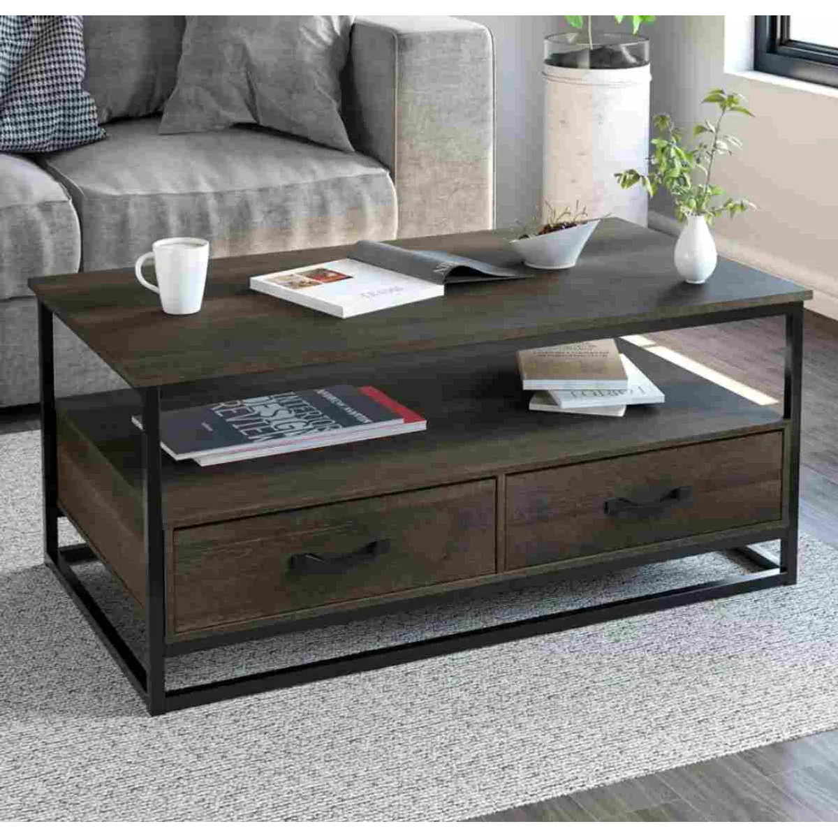 VENTITAS HOME - Mesa de Centro Industrial Tayce Ventitas Home Siena