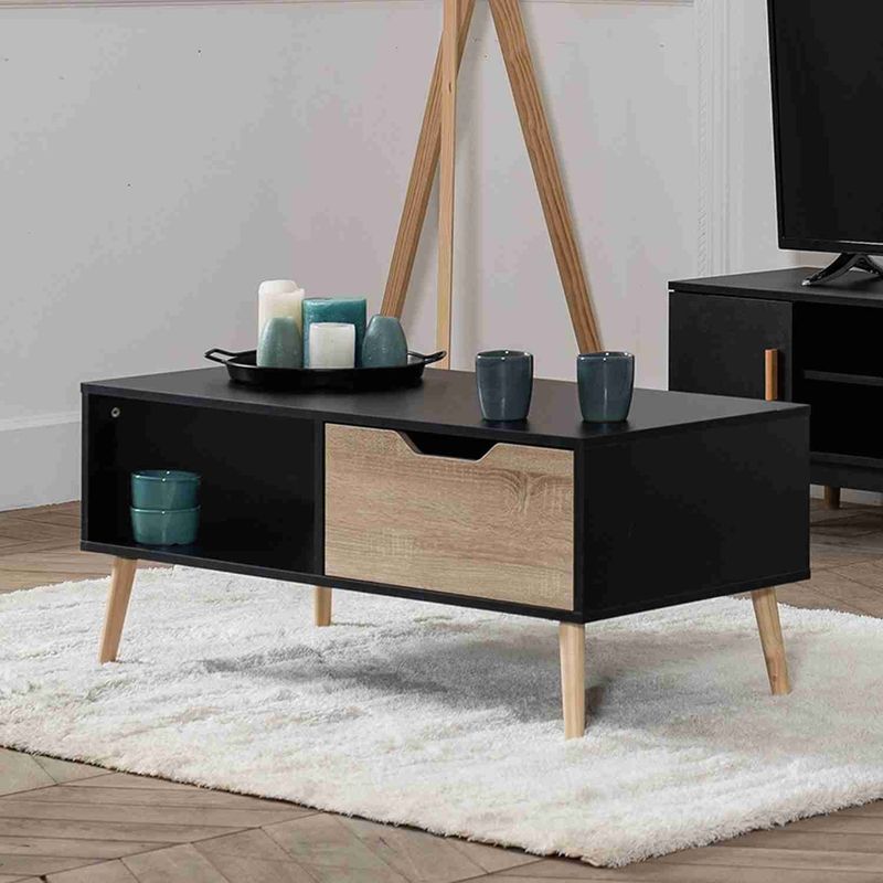 VENTITAS HOME - Mesa de Centro Vintage Julissa Ventitas Home Color Negro y Duna