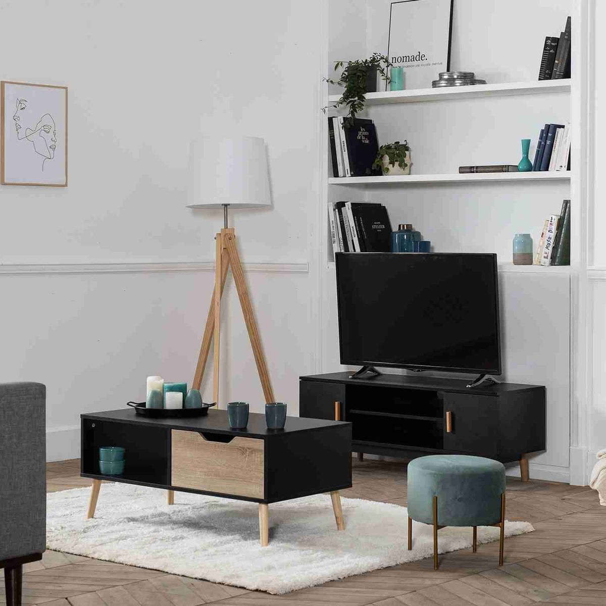 VENTITAS HOME - Mesa de Centro Vintage Julissa Ventitas Home Color Negro y Duna
