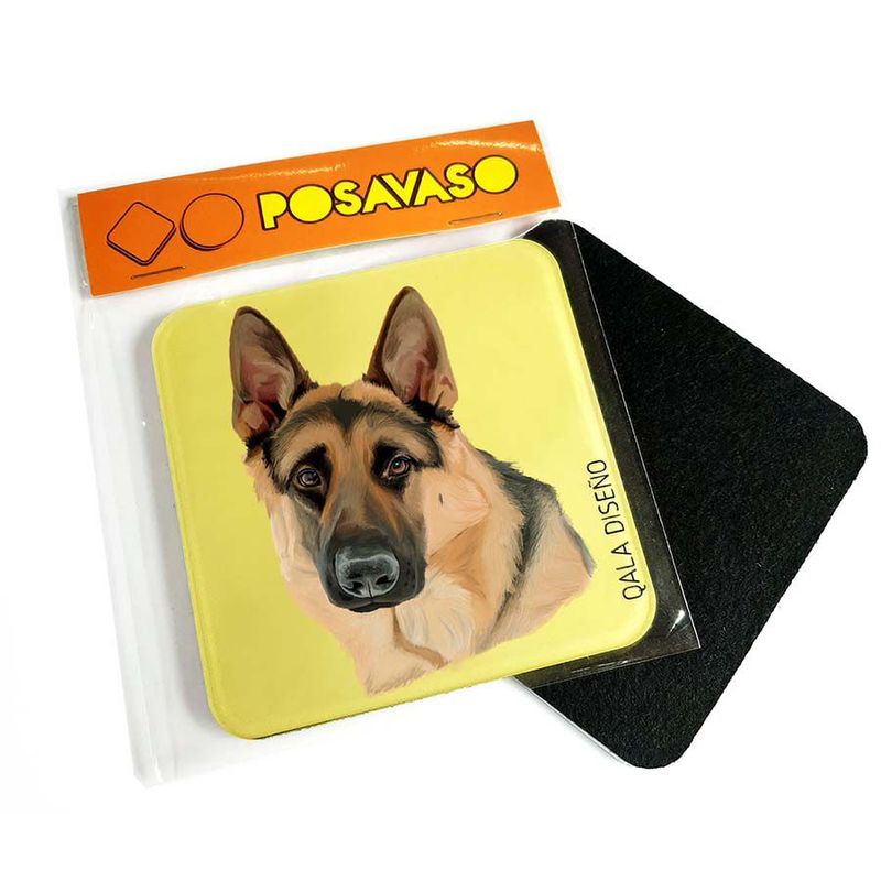 QALA DISEÑO - Posavaso de Acrílico - Qala Diseño - Perro Pastor Alemán - Coaster