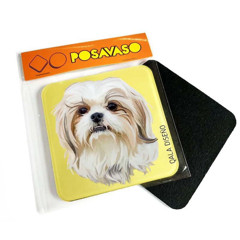 QALA DISEÑO - Posavaso de Acrílico - Qala Diseño - Perro Shih Tzu 2 - Coaster 95x95
