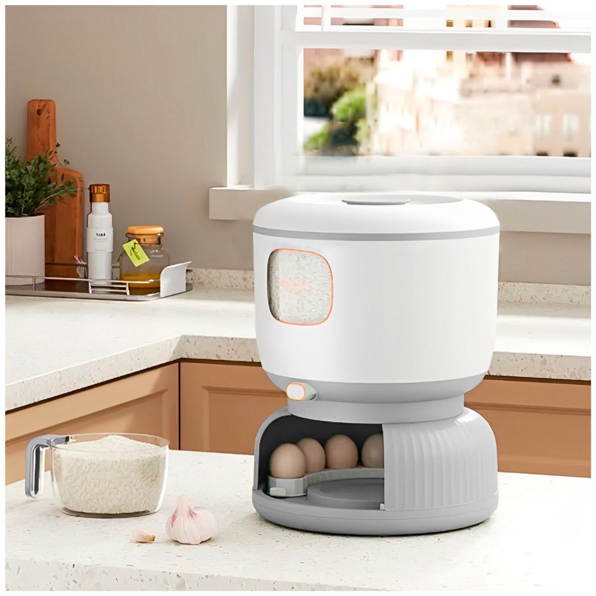 MINARI - Contenedor Dispensador de Arroz Menestras Organizador Porta Huevos P C109