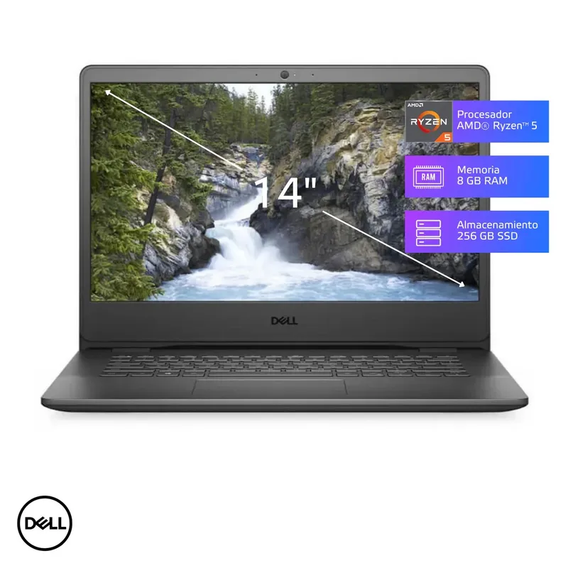 DELL - Laptop Dell Vostro 3405 14", Ryzen 5 3450U, 8GB RAM, 256GB SSD, no tiene windows
