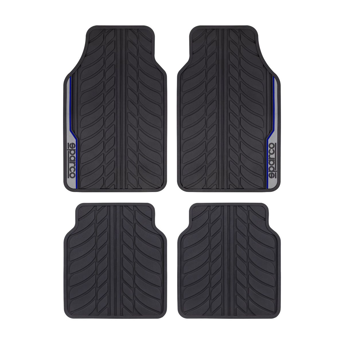 SPARCO - ALFOMBRA PARA AUTO PVC 4 PIEZAS NEGRO-AZUL SPARCO SPF507BL