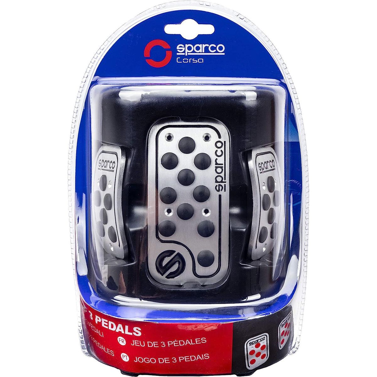 SPARCO - SET PEDALES ALUMINIO RACING CON GOMA NEGRA SPARCO SPC0406BK