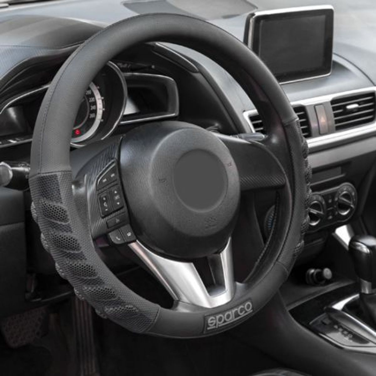 SPARCO - SET CUBRE VOLANTE  ALMOHADILLA CINTURON SPARCO NEGRO