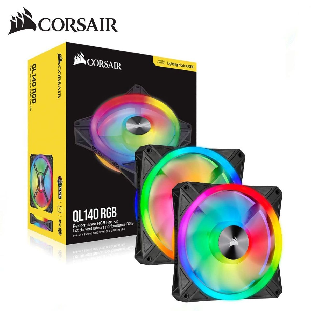 CORSAIR - Ventilador Corsair iCUE QL140 RGB 140 mm Lighting Node