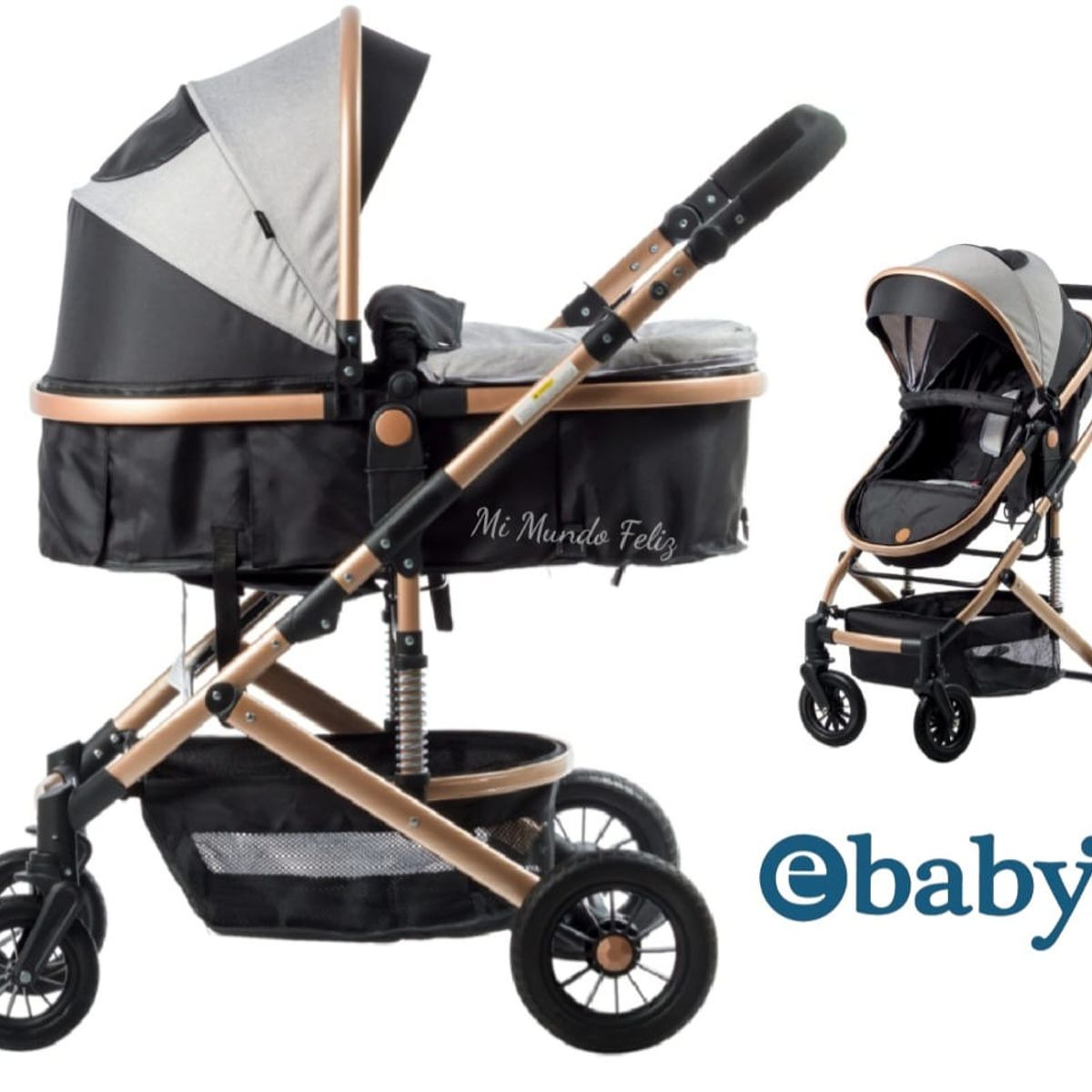 BABY - Coche Moises Estilo Europeo Travel  Negro 2025
