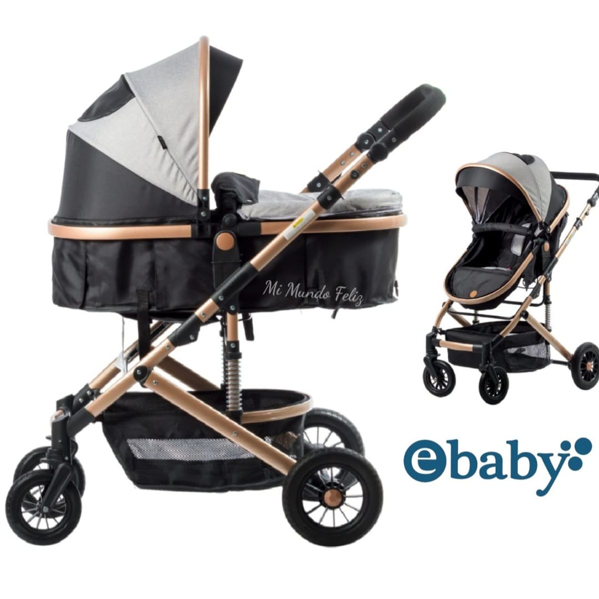 BABY - Coche Moises Estilo Europeo Travel  Negro 2025