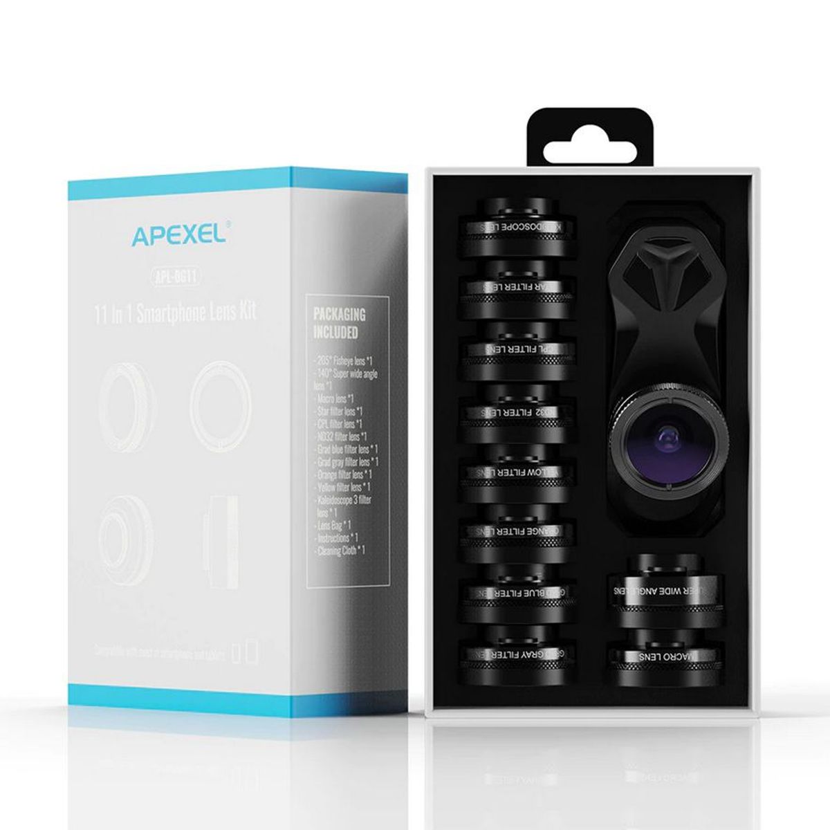 APEXEL - Lentes Para Celular - Apexel - Set Completo 11 en 1 - Fotos Perfectas