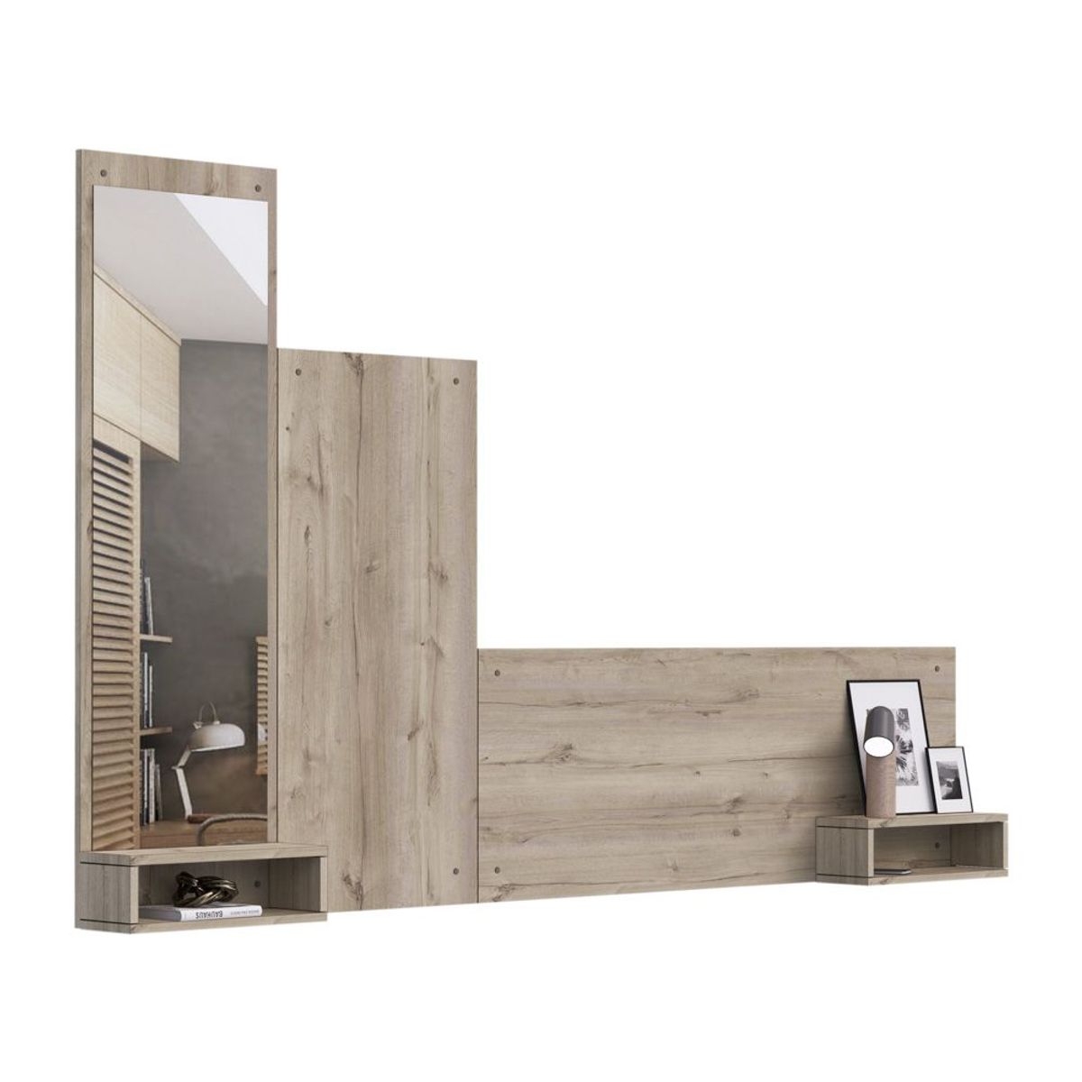 MOVENDA - Cabecera Flotante 2 Plazas Olivo con Espejo Movenda Duna