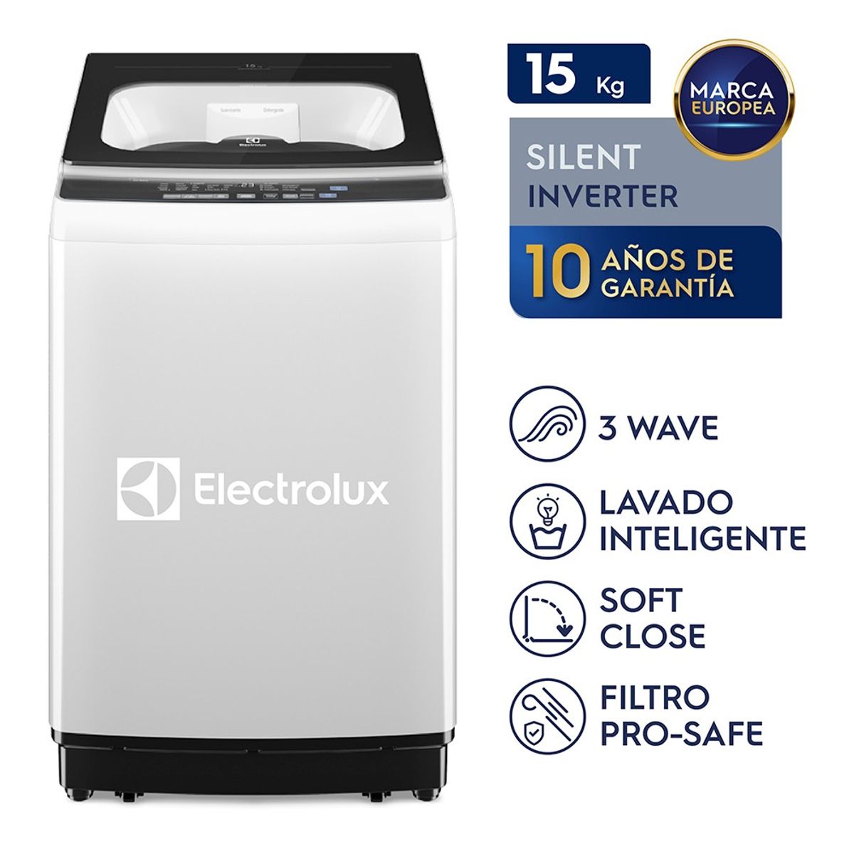 ELECTROLUX - Lavadora 15kg  Electrolux Blanco Inverter EWIP15F2XSWW