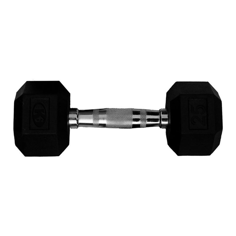 K6 FITNESS - Mancuerna Hexagonal 25 lbs 11.3 kg Encauchetada Pesa K6