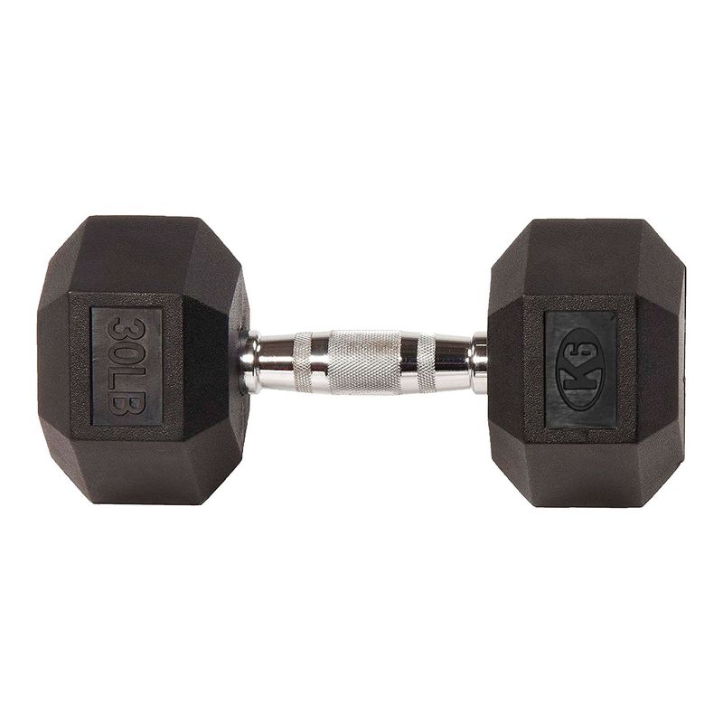 K6 FITNESS - Mancuerna Hexagonal 30 lbs 14 kg Encauchetada Pesa K6