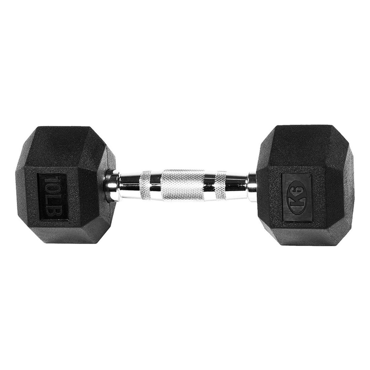K6 FITNESS - Mancuerna Hexagonal 10 lbs 4.5 kg Encauchetada Pesa K6