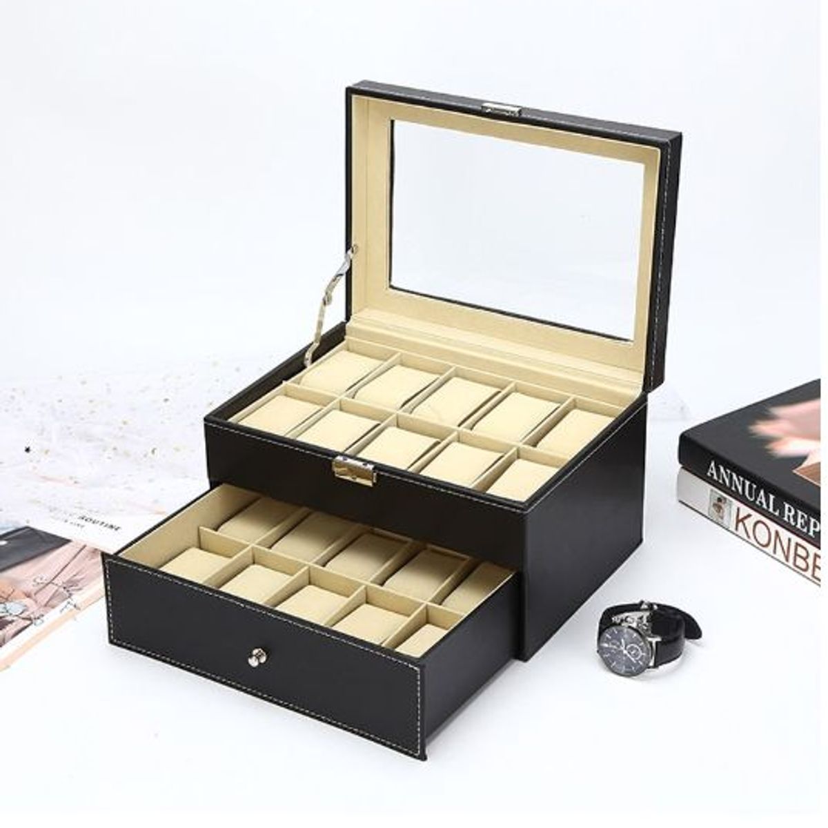 GENERICO - Organizador de relojes de 20 Compartimientos