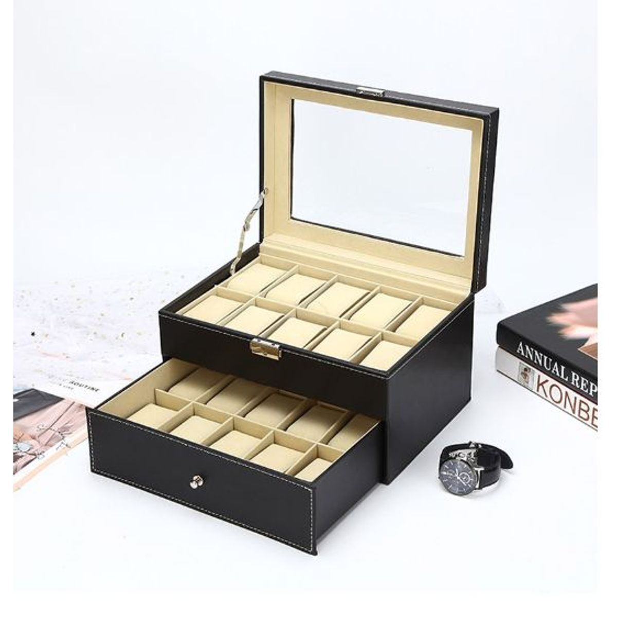 GENERICO - Organizador de relojes de 20 Compartimientos