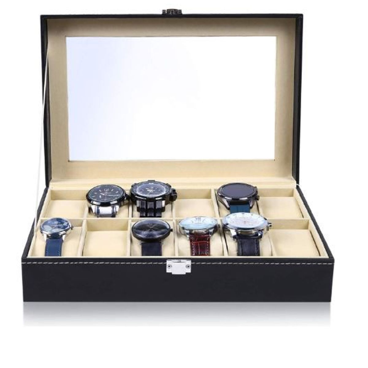 GENERICO - Estuche organizador de relojes de 12 Compartimientos