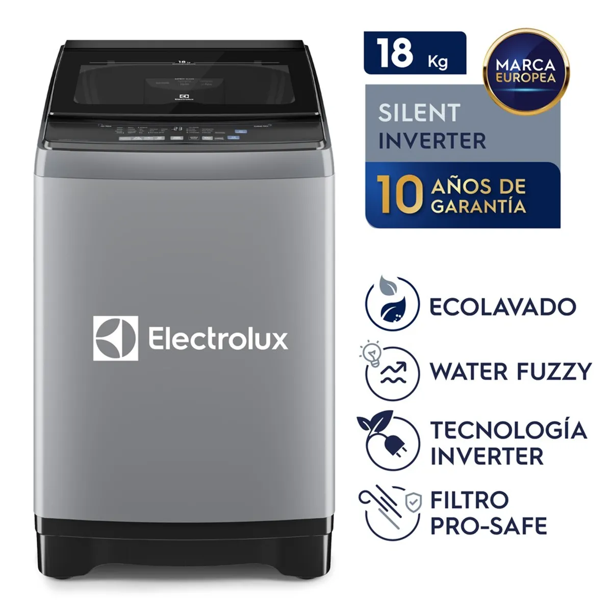 ELECTROLUX - Lavadora Electrolux 18kg Gris Inverter EWIP18F2XSWG