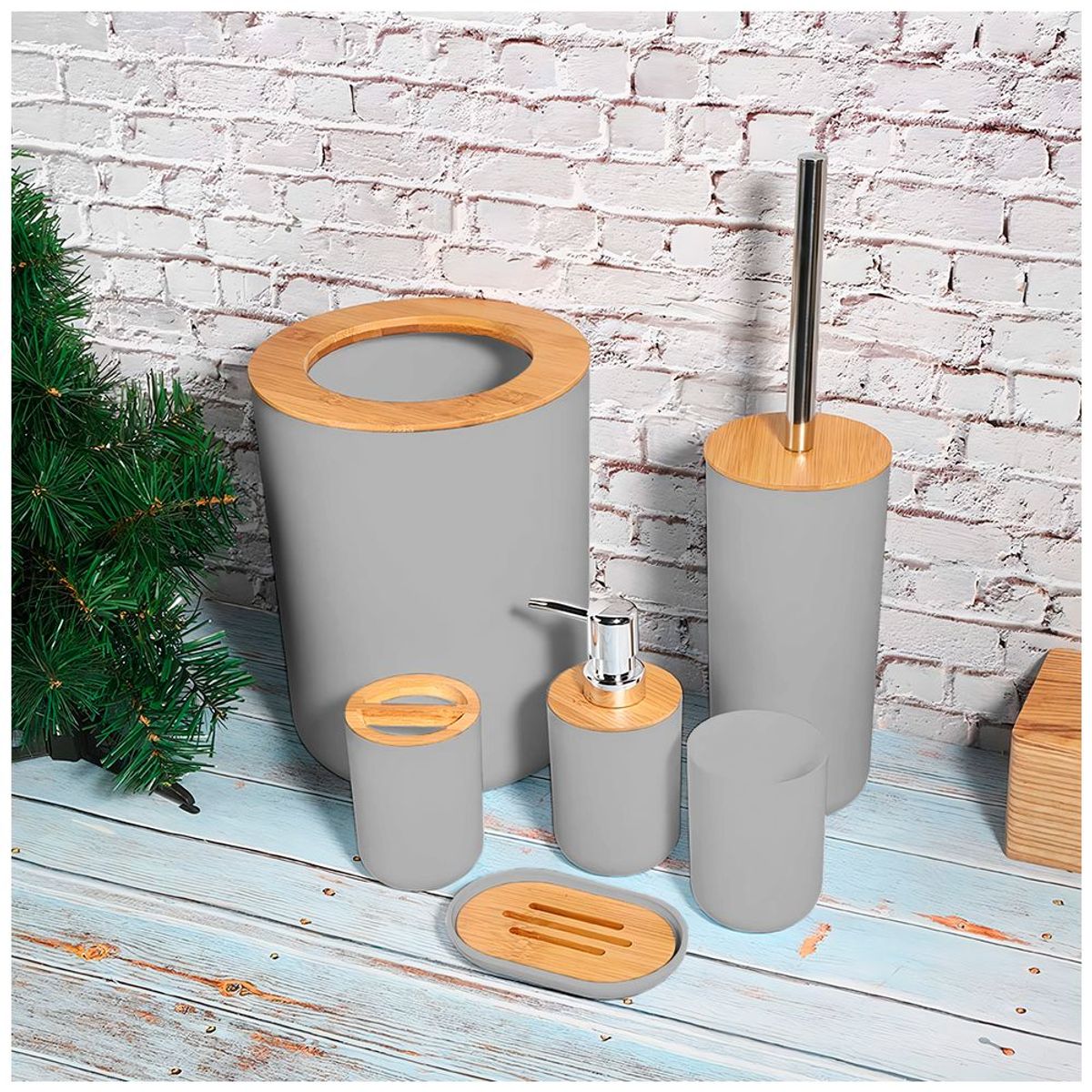 Kit de 6 Accesorios de Baño Moderno O51 Plomo, marca SASHIJA - Foto 2