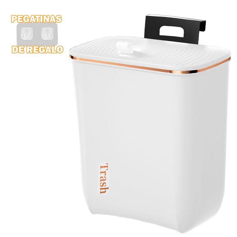 SASHIJA - Tacho de Basura Colgante Papelera Contenedor con Tapa H01 BL