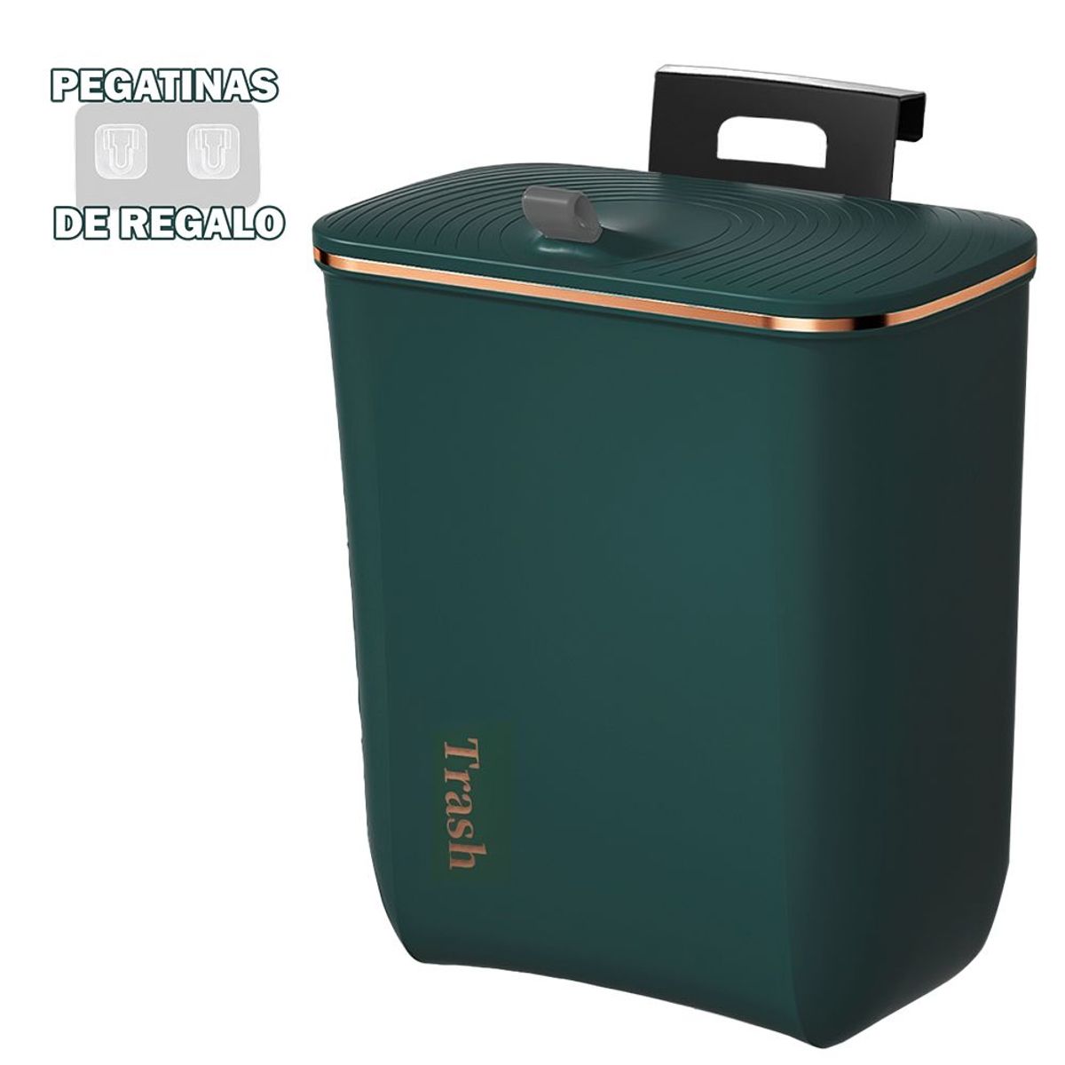 SASHIJA - Tacho de Basura Colgante Papelera Contenedor con Tapa H01 VD