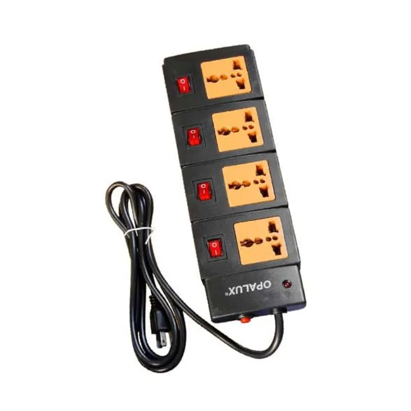 OPALUX - Supresor de Picos 4 Salidas Switch Individual 14-560BK OPALUX