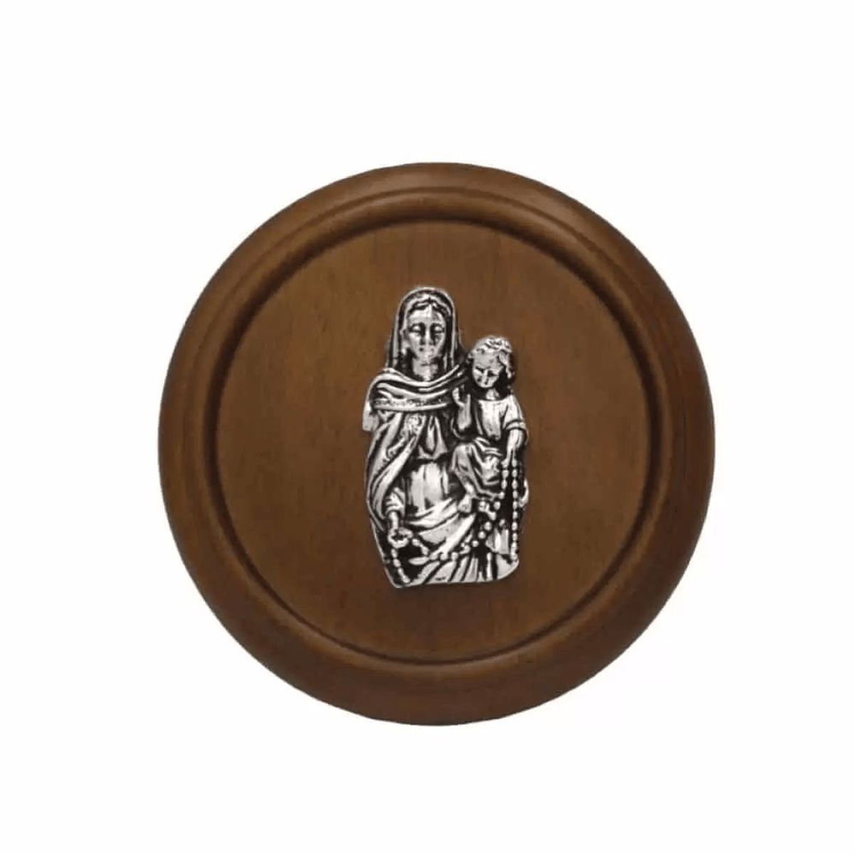 ARGENTARIA - Medalla Virgen del Rosario - Plaqué y Madera