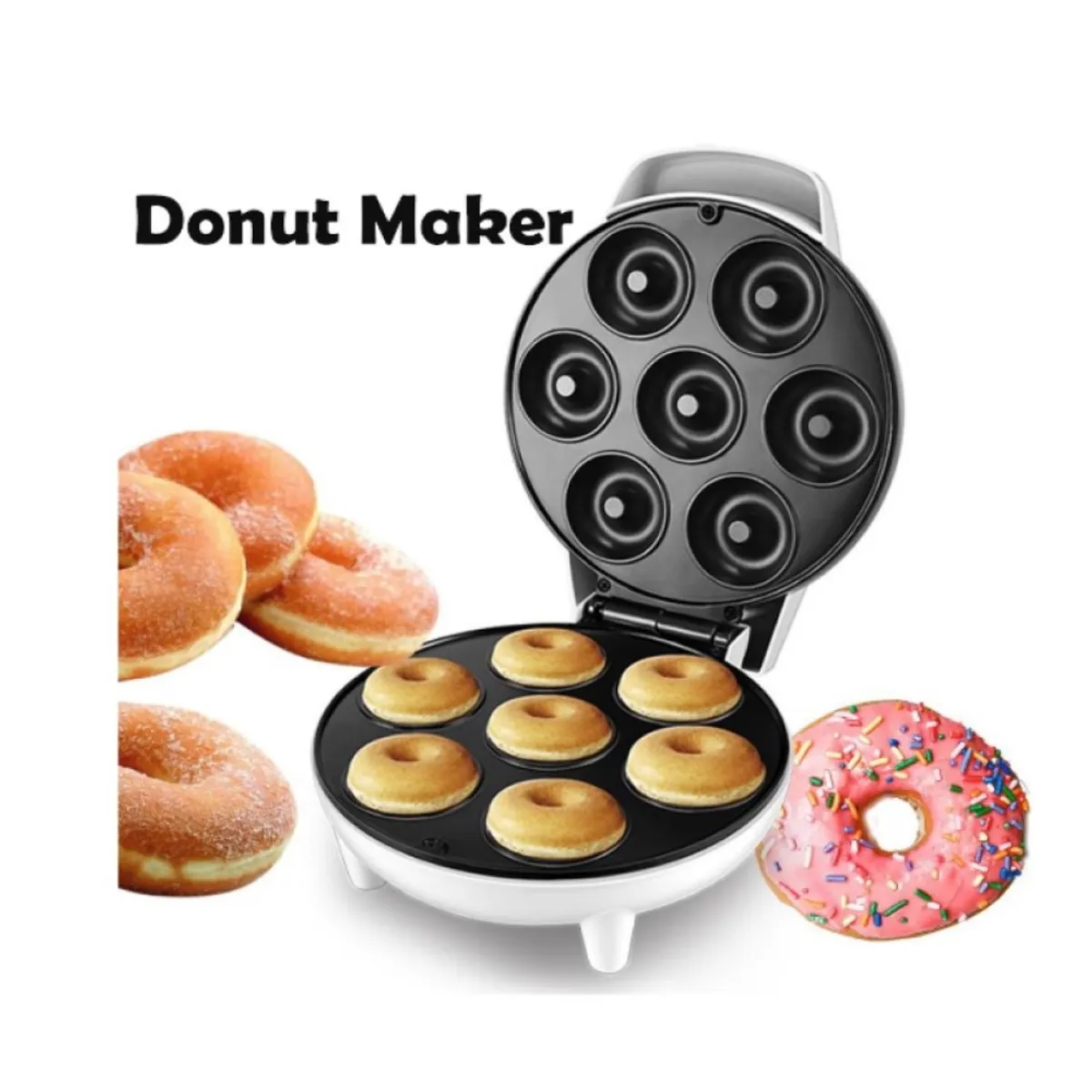 GENERICO - Mini Máquina para Hacer  Donuts Maker Horno 7 Rosquillas