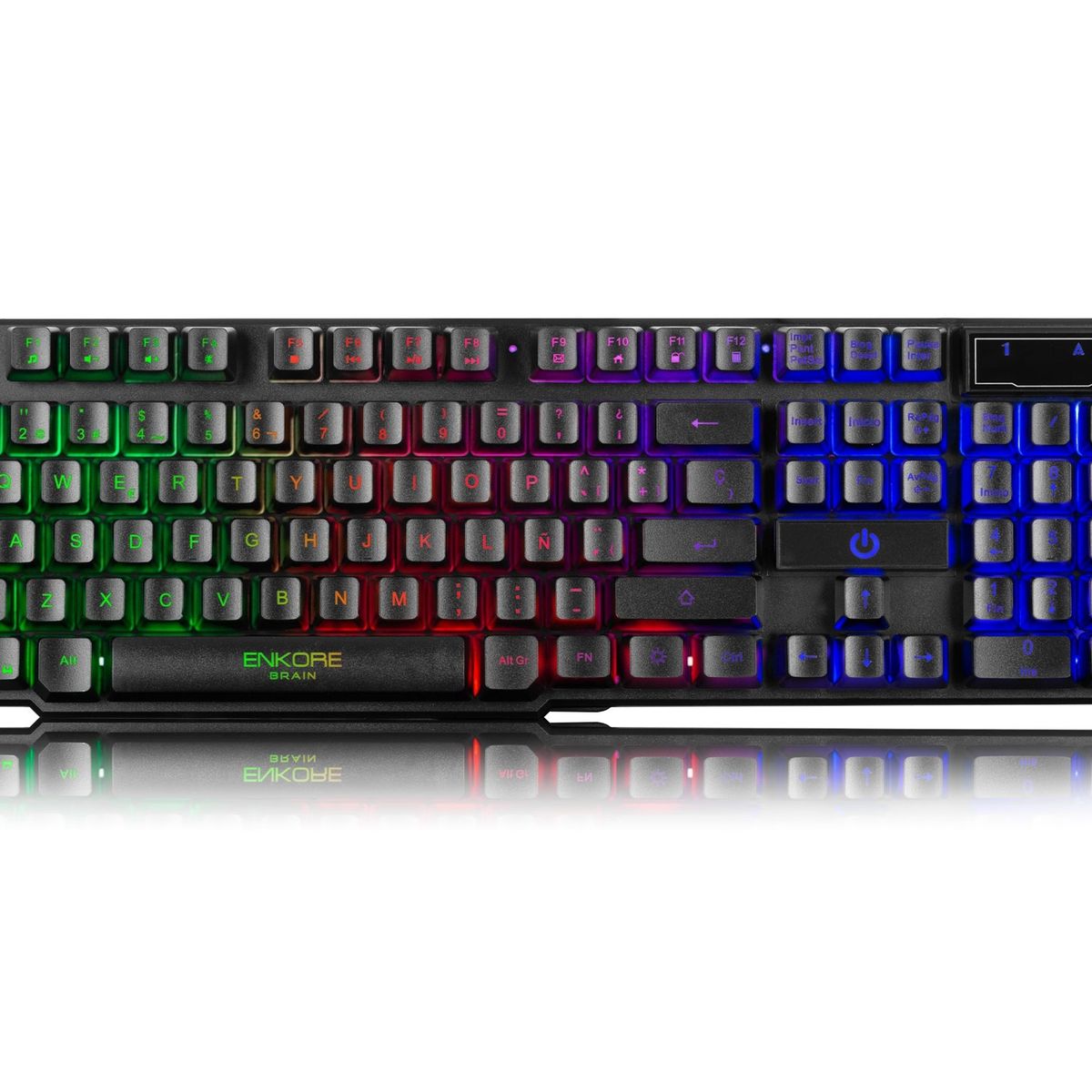 ENKORE - Teclado Gamer Brain Enkore Led Rainbow  - Negro