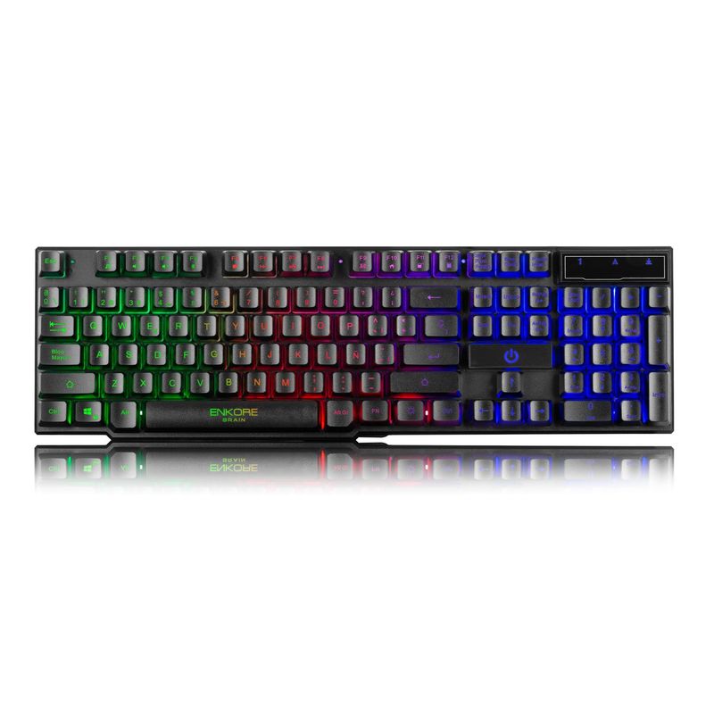 ENKORE - Teclado Gamer Brain Enkore Led Rainbow  - Negro