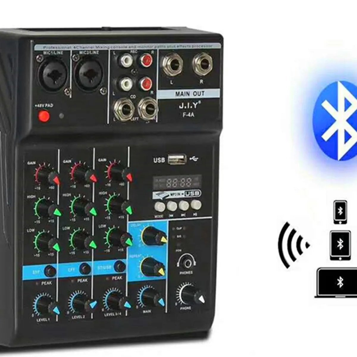 OEM - Mezclador en Vivo F 4A Mezclador de Audio Interfaz USB 4 Canales