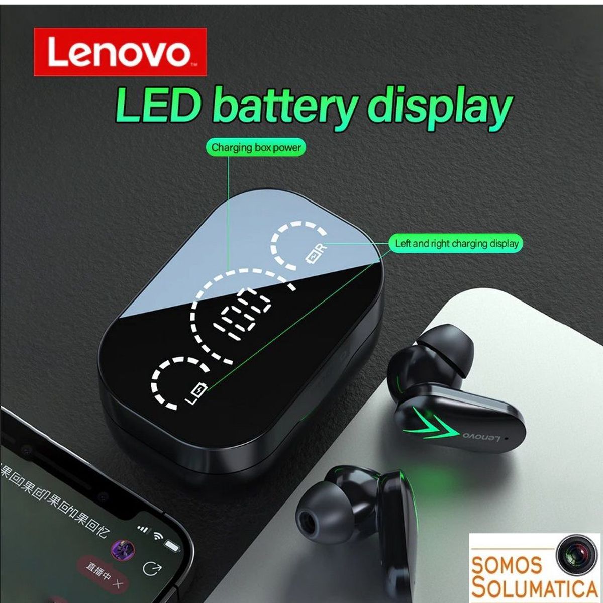 LENOVO - Audifono Bluetooth TWS - Lenovo XT82 Gamer - 6 Horas Full Musica