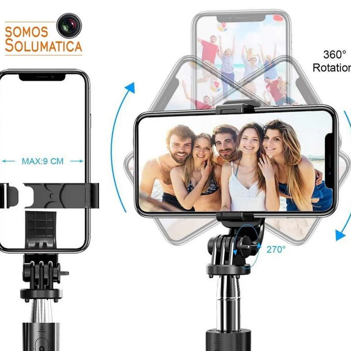 OEM - Palo Selfie Bluetooth - Solumatica - Tripode Celulares Y Gopro