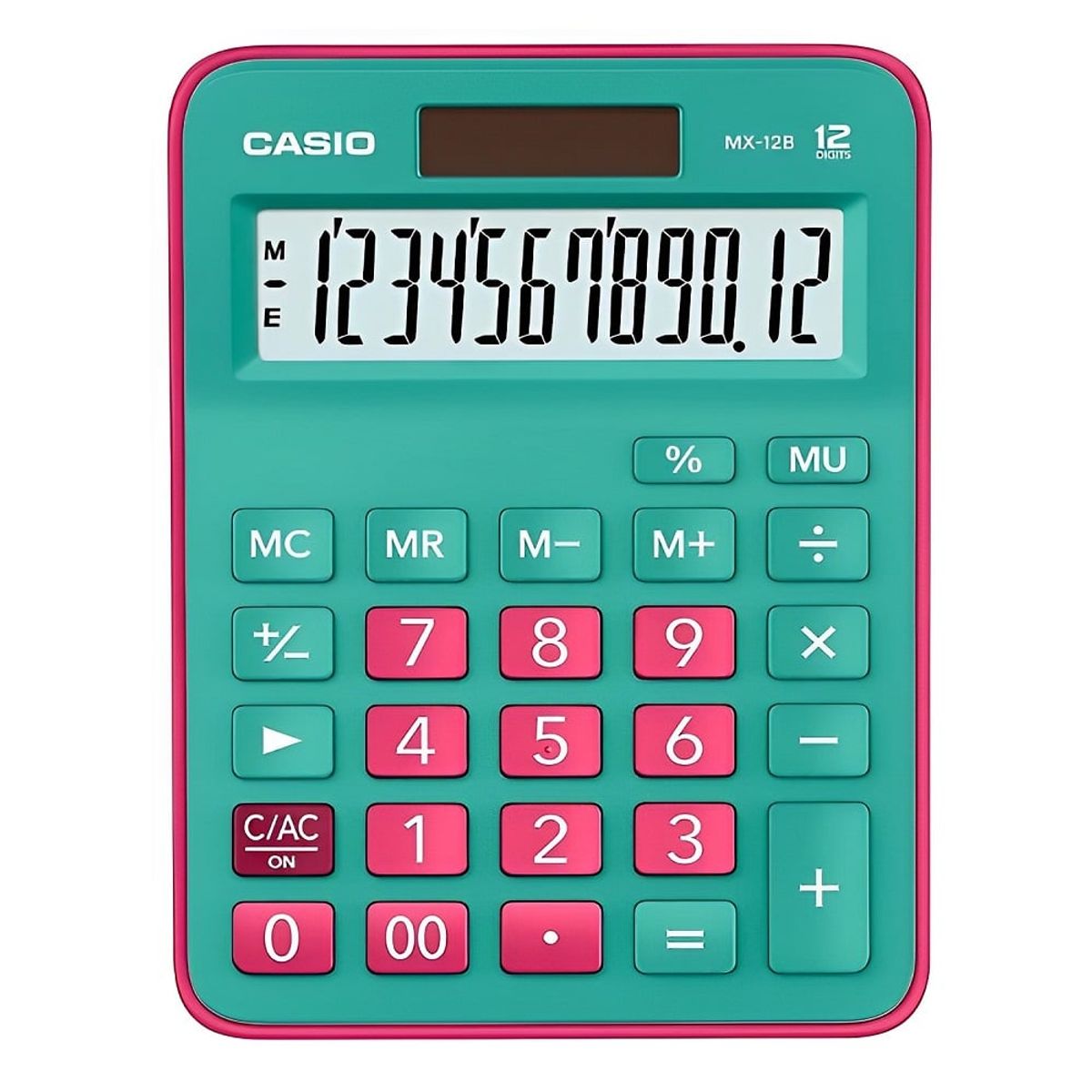 CASIO - Calculadora CASIO MX-12B Edición Bicolor Verde Fucsia