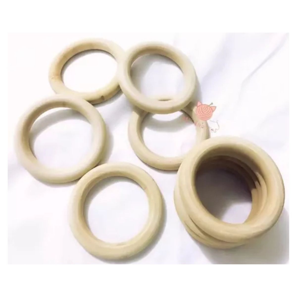 GENERICO - 100 Aros De Madera 4cm Sonajeros Argolla Madera Sonajero