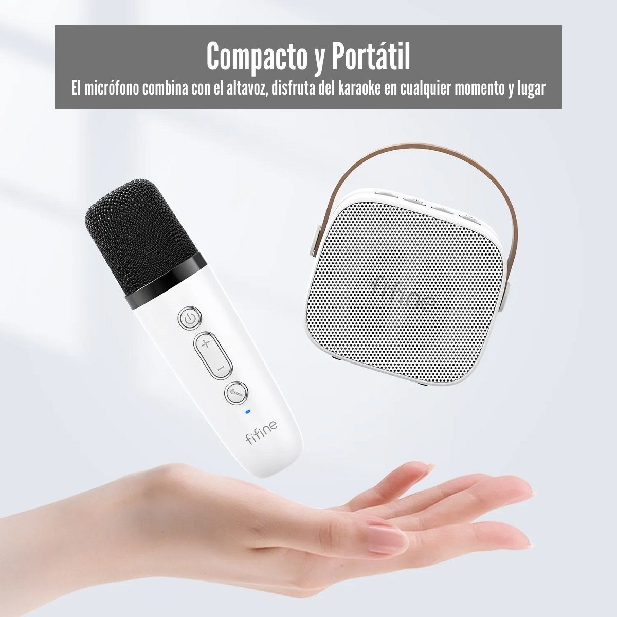 FIFINE - Fifine - Micrófono Amplising E1 Wireless Karaoke - Blanco